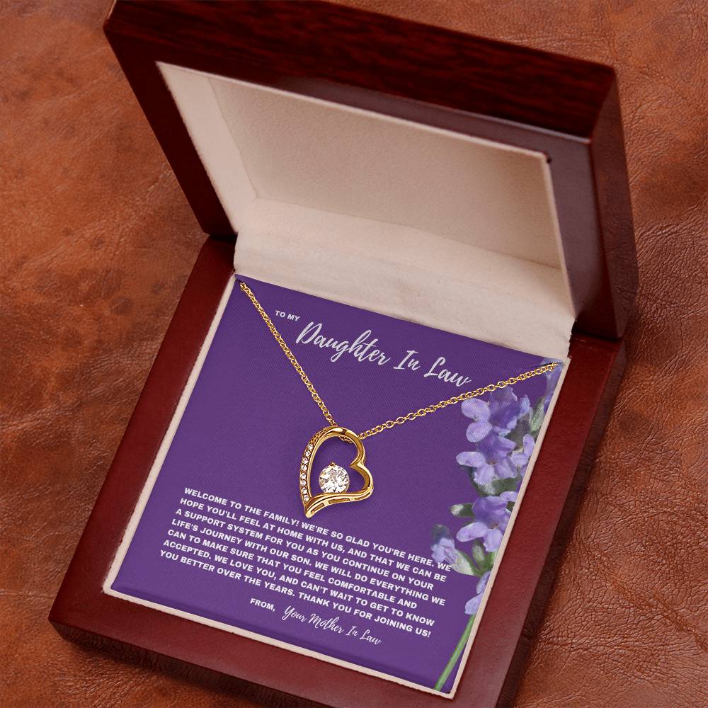 Welcome To The Family Jewelry Gift For Daughter In Law | Forever Love Necklace