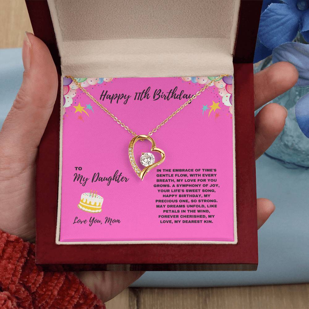 Happy 11th Birthday Jewelry Gift for Daughter from Mom | Meaningful Jewelry Keepsake for Girls