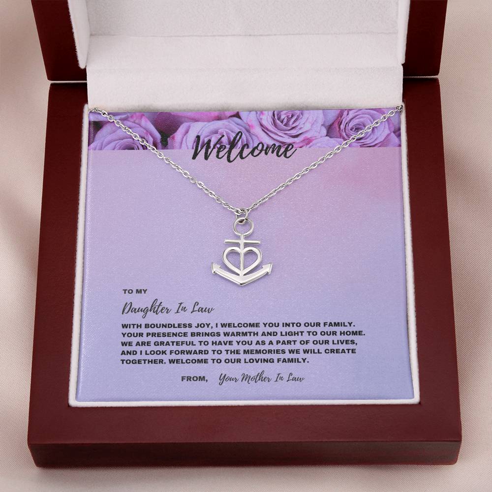 Warm Welcome Necklace for Daughter-In-Law | Anchor Pendant