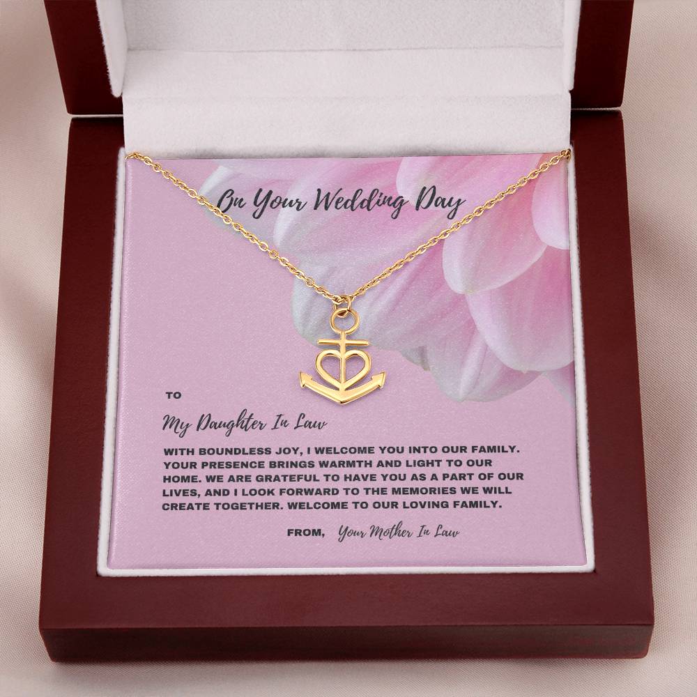 Joyful Welcome Necklace for Daughter-In-Law | Anchor Pendant