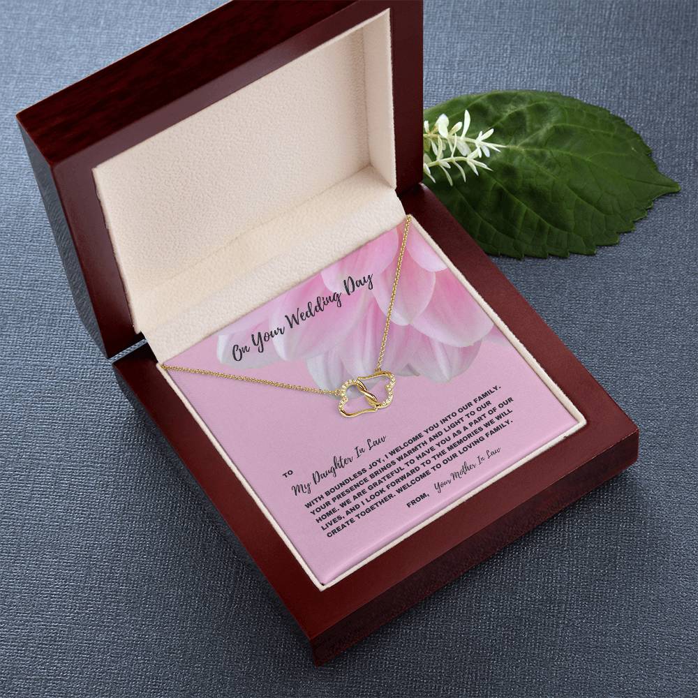 So Grateful To Have You, Wedding Day Gift To My Daughter In Law- 10K Solid Gold Everlasting Love Necklace