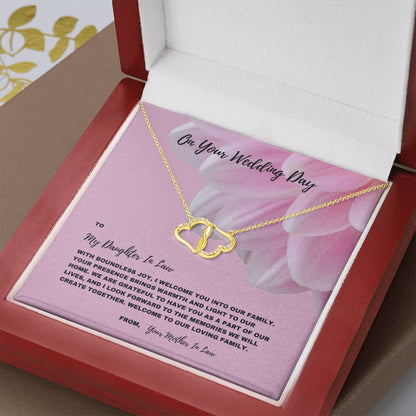 So Grateful To Have You, Wedding Day Gift To My Daughter In Law- 10K Solid Gold Everlasting Love Necklace