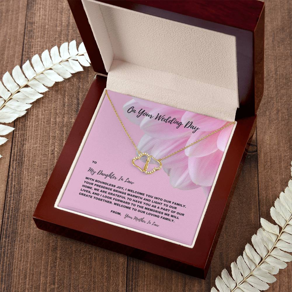 So Grateful To Have You, Wedding Day Gift To My Daughter In Law- 10K Solid Gold Everlasting Love Necklace