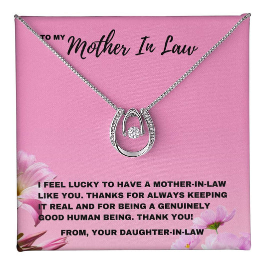 Lucky to Have You: Heartfelt Mother-in-Law Appreciation Necklace