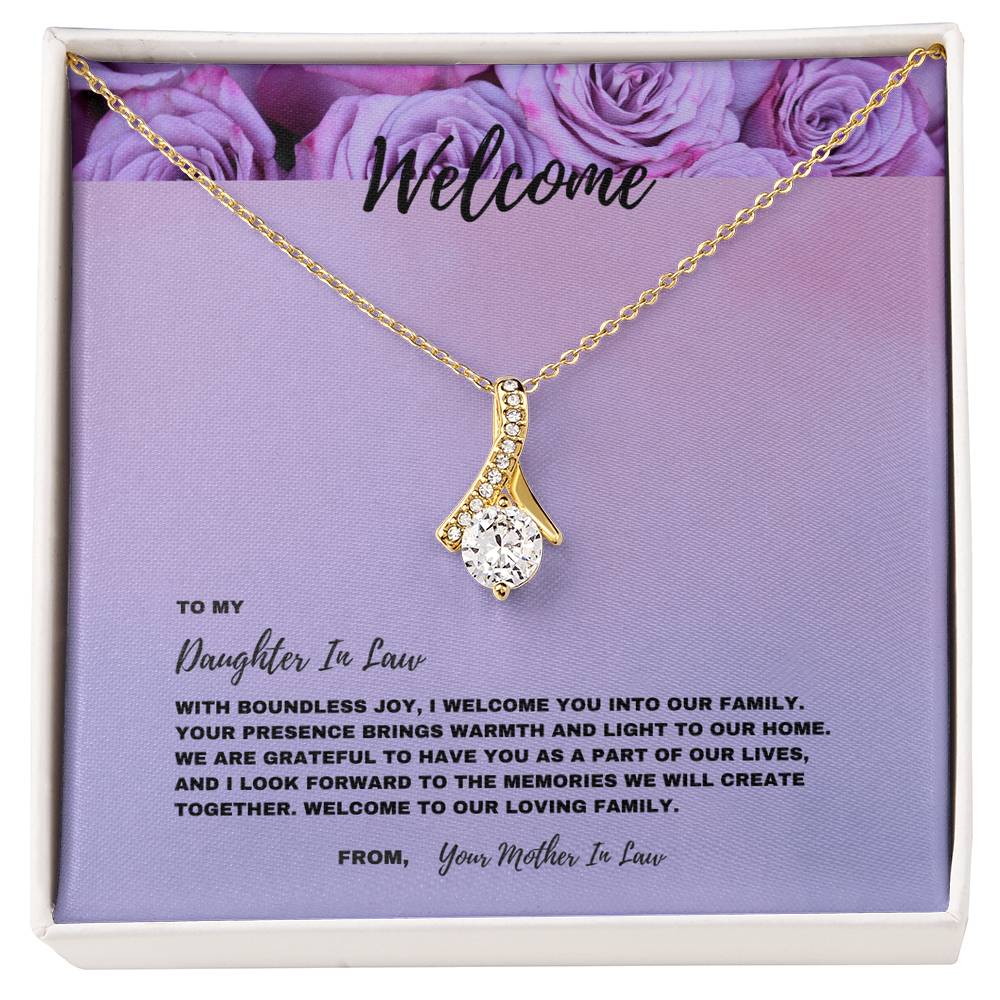 New Daughter In Law Welcome To Our Loving Family Jewelry Gift - Alluring Beauty Necklace