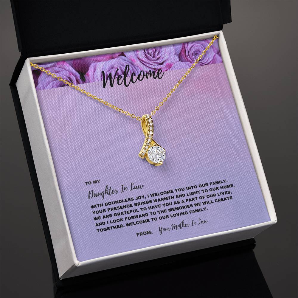 New Daughter In Law Welcome To Our Loving Family Jewelry Gift - Alluring Beauty Necklace