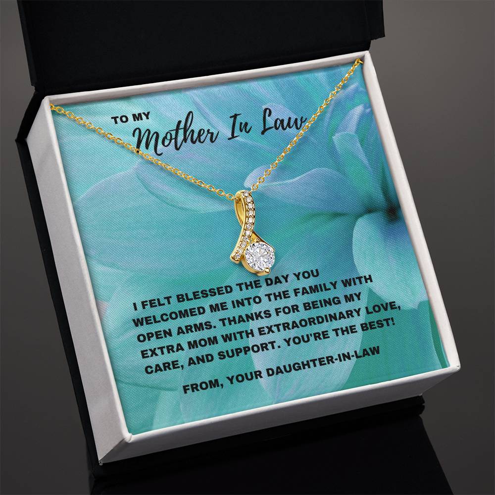 Extraordinary Love: Blessed to Have You as My Mother-in-Law Necklace