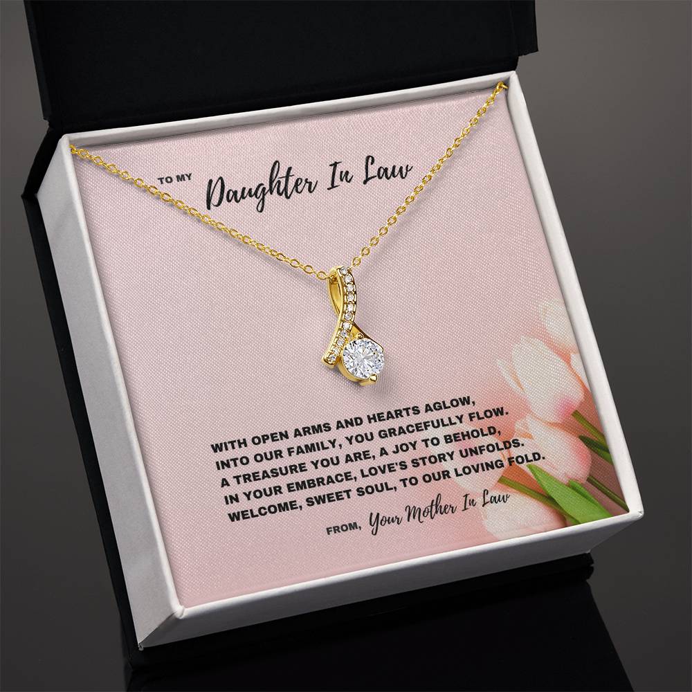 Into Our Family You Gracefully Flow - Necklace Gift For Daughter In Law