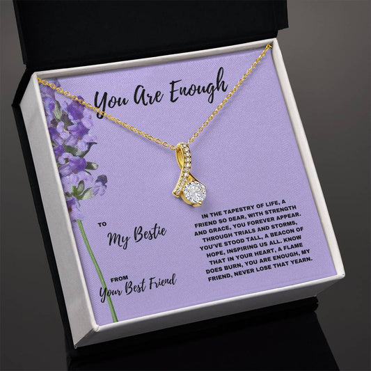 You Are Enough | Uplifting Friendship Keepsake for Your Closest Companion | Jewelry Gift for Friend with Encouraging Message