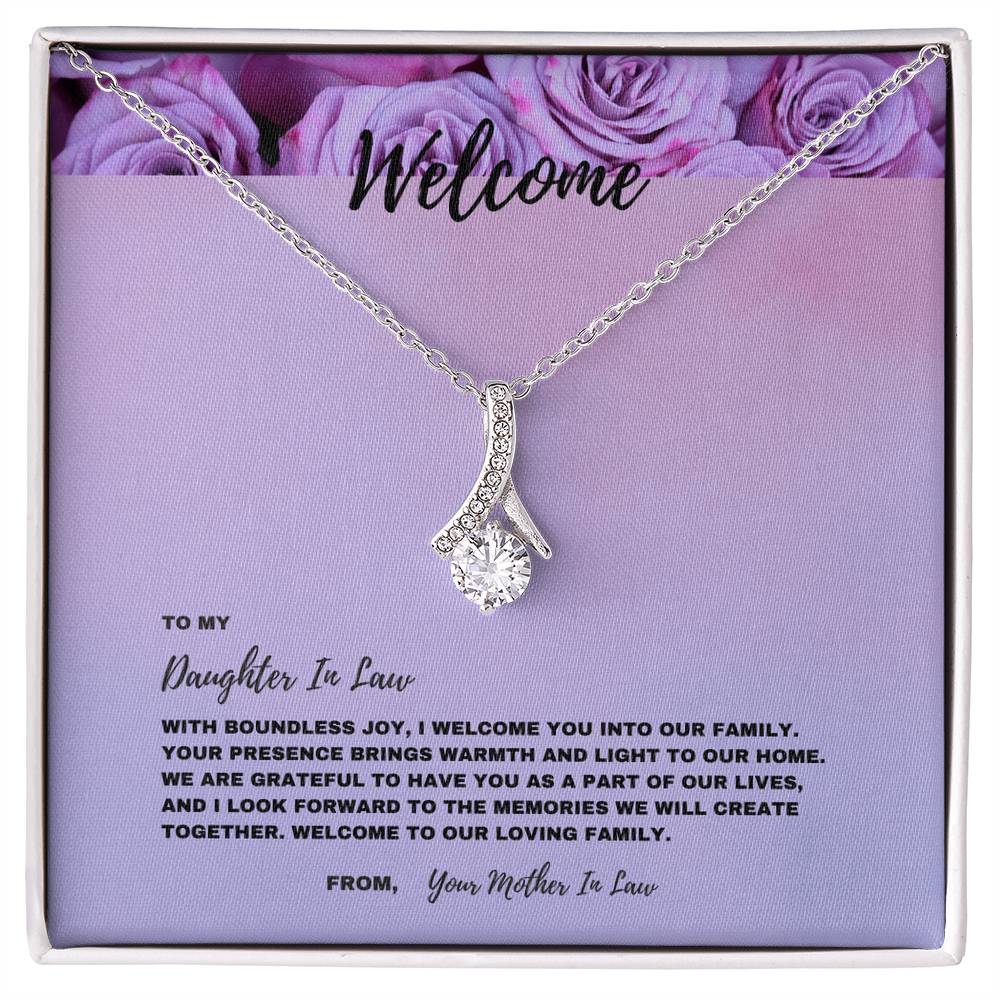 New Daughter In Law Welcome To Our Loving Family Jewelry Gift - Alluring Beauty Necklace