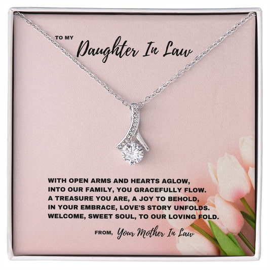 Into Our Family You Gracefully Flow - Necklace Gift For Daughter In Law