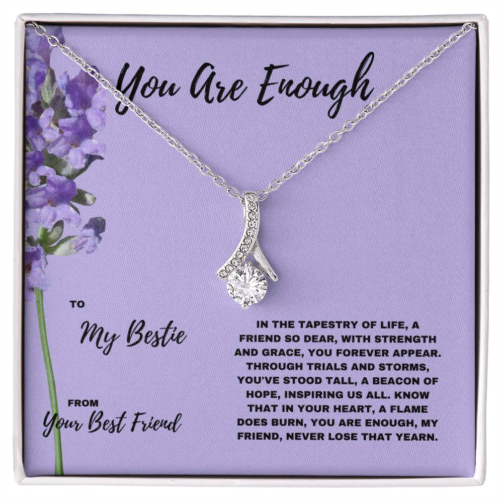 You Are Enough | Uplifting Friendship Keepsake for Your Closest Companion | Jewelry Gift for Friend with Encouraging Message