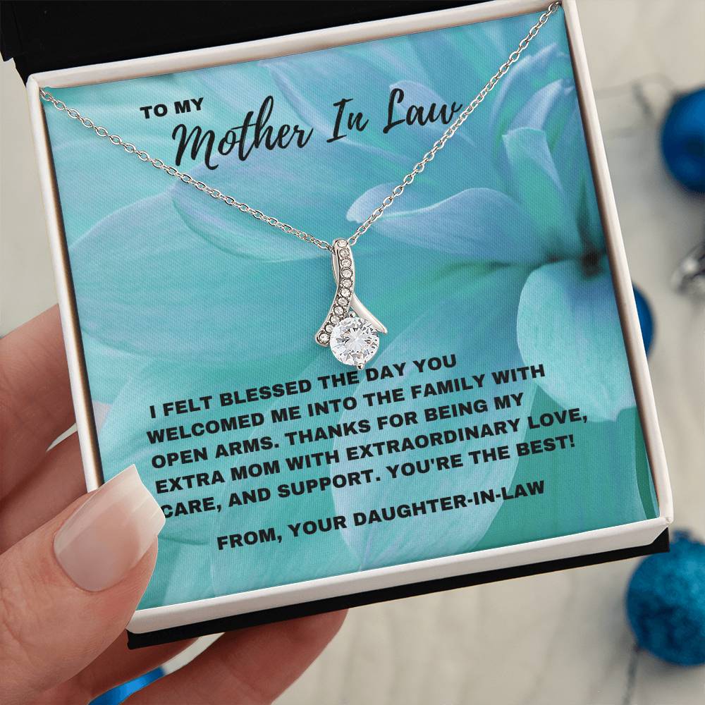 Extraordinary Love: Blessed to Have You as My Mother-in-Law Necklace