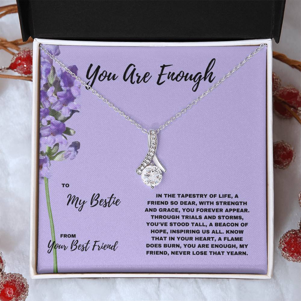 You Are Enough | Uplifting Friendship Keepsake for Your Closest Companion | Jewelry Gift for Friend with Encouraging Message