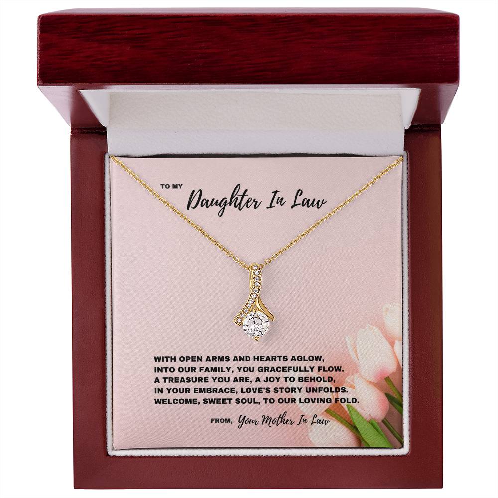 Into Our Family You Gracefully Flow - Necklace Gift For Daughter In Law