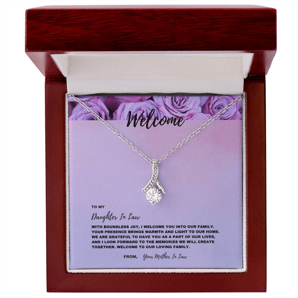 New Daughter In Law Welcome To Our Loving Family Jewelry Gift - Alluring Beauty Necklace