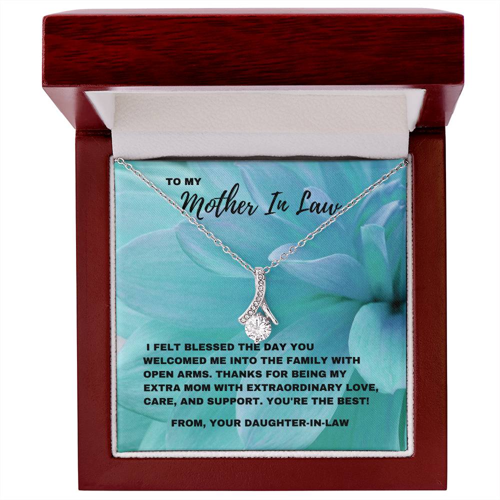 Extraordinary Love: Blessed to Have You as My Mother-in-Law Necklace