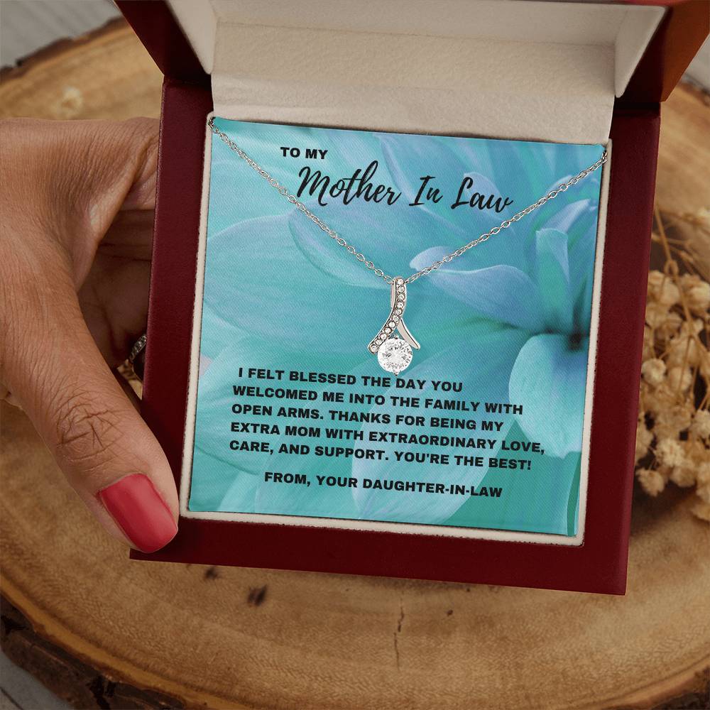 Extraordinary Love: Blessed to Have You as My Mother-in-Law Necklace