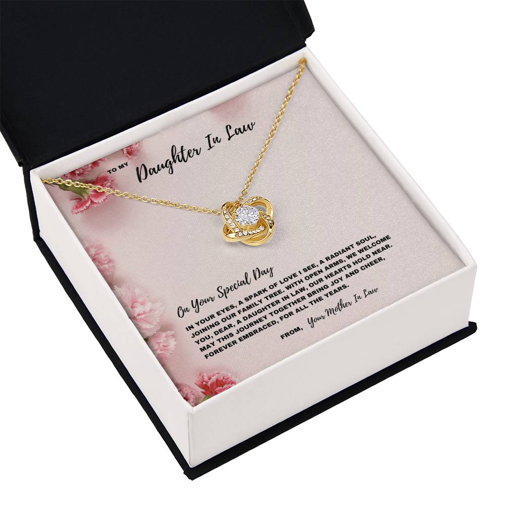 Family Tree Welcome Jewelry Gift  for Daughter-In-Law | Love Knot Necklace