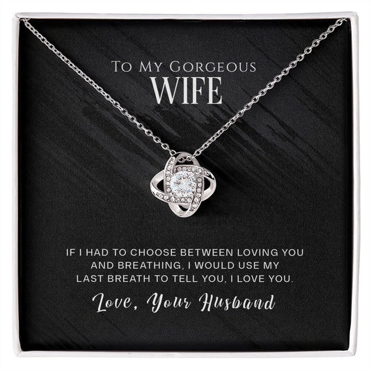 Breath of Love Necklace for Wife | A Husband’s Eternal Devotion | I Love You - Love Knot Necklace