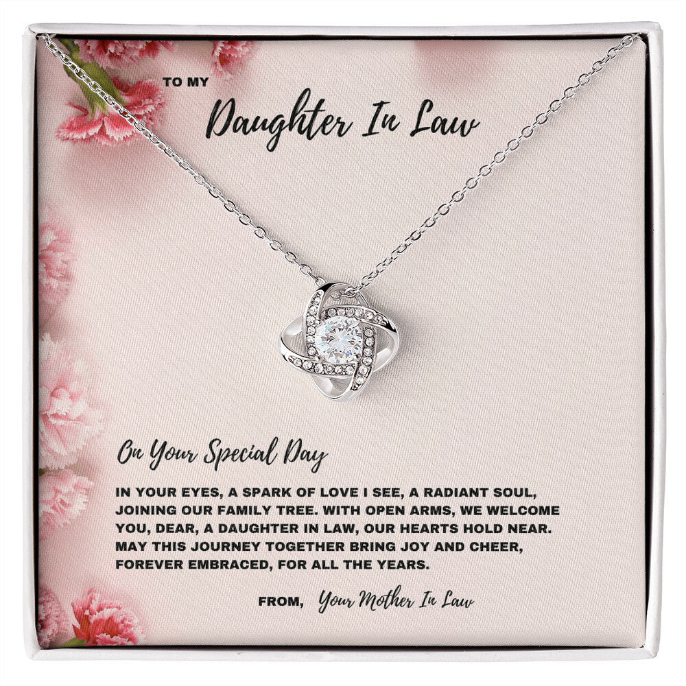 Family Tree Welcome Jewelry Gift  for Daughter-In-Law | Love Knot Necklace