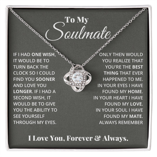 Timeless Love Necklace for Soulmate | In Your Heart I Found My Love - Love Knot Necklace