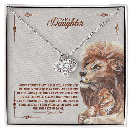 For My Beloved Daughter, I Promise To Love You For The Rest Of My Life - Love Knot Necklace