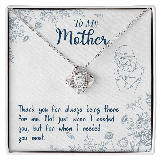 Thank You Necklace Gift for Mother | A Tribute to Love and Support | Thank You For Always Being There - Love Knot Necklace