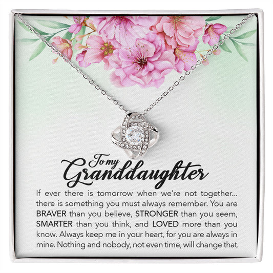 Bravery and Love Necklace Gift for Granddaughter | A Grandparent’s Enduring Wisdom- Love Knot Necklace