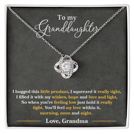 Love-Filled Pendant Necklace Gift for Granddaughter | A Grandmother’s Light and Wishes- Love Knot Necklace