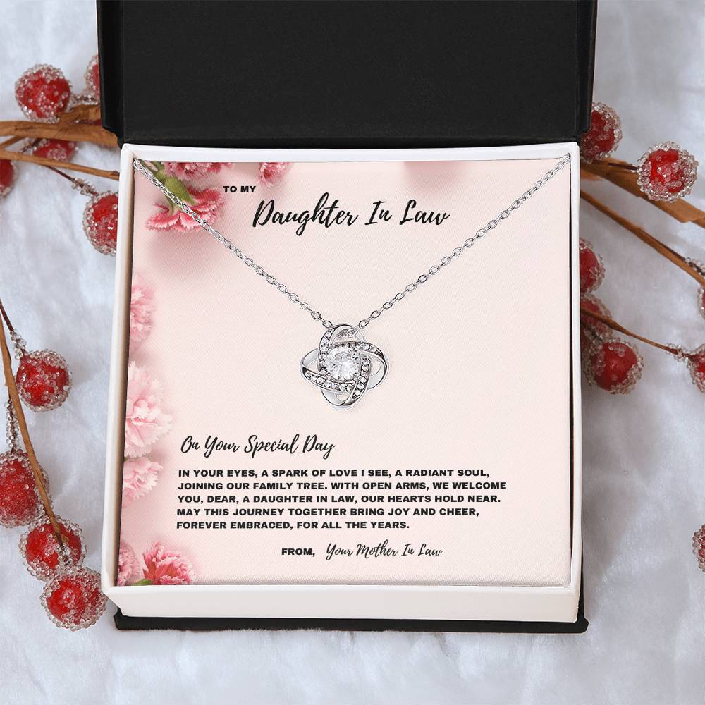 Family Tree Welcome Jewelry Gift  for Daughter-In-Law | Love Knot Necklace