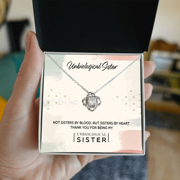 Unbreakable Bond Necklace for Unbiological Sister | A Sisterhood Beyond Blood | Love Knot Necklace