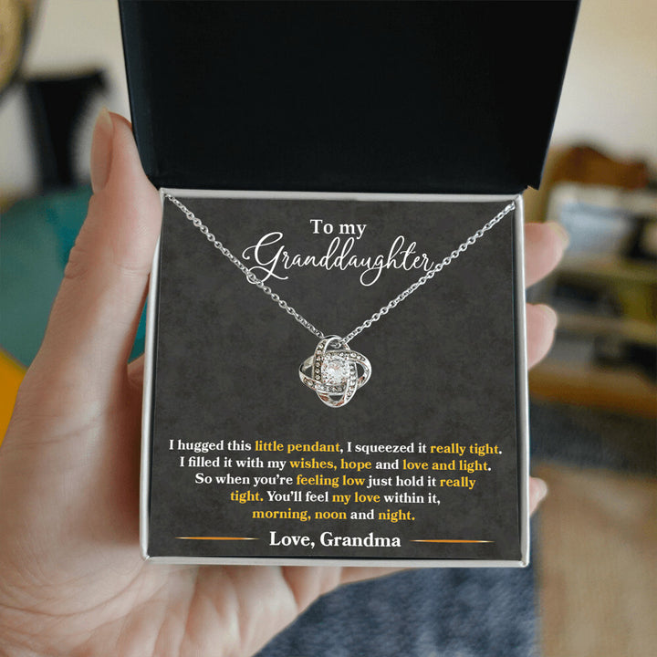 Love-Filled Pendant Necklace Gift for Granddaughter | A Grandmother’s Light and Wishes- Love Knot Necklace