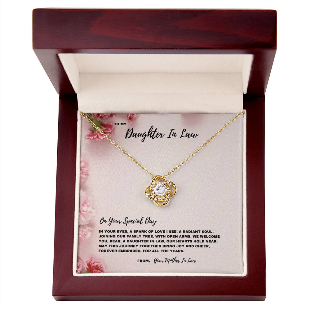 Family Tree Welcome Jewelry Gift  for Daughter-In-Law | Love Knot Necklace