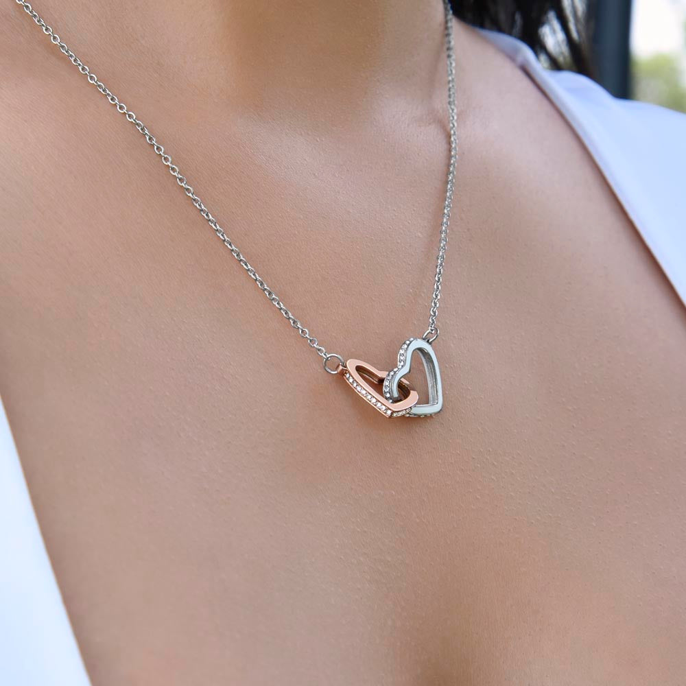 Here's To Many Wonderful Moments Together- Interlocking Hearts Necklace Welcome Gift For Daughter In Law