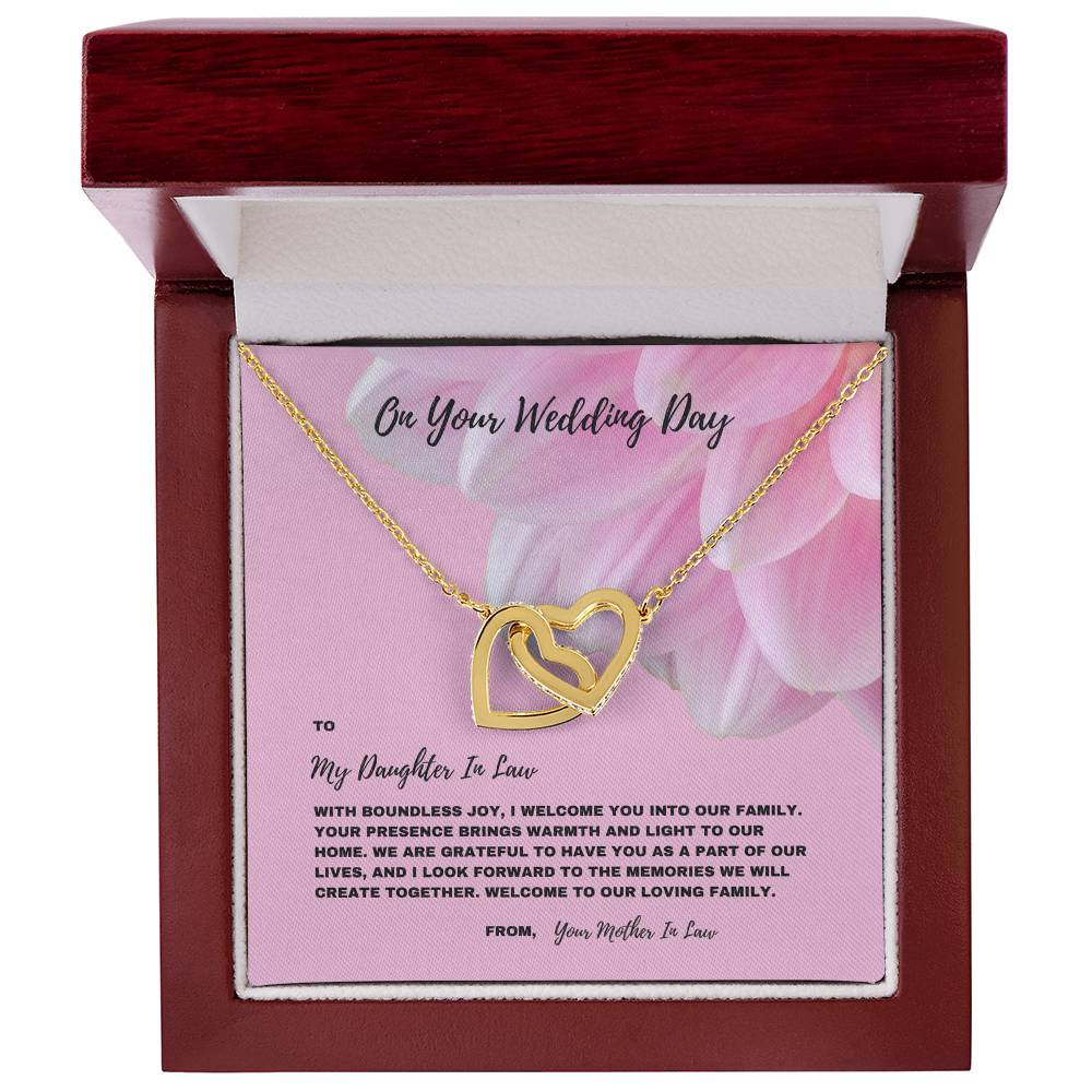 Warm and Loving Welcome Necklace for Daughter-In-Law | Interlocking Hearts Necklace