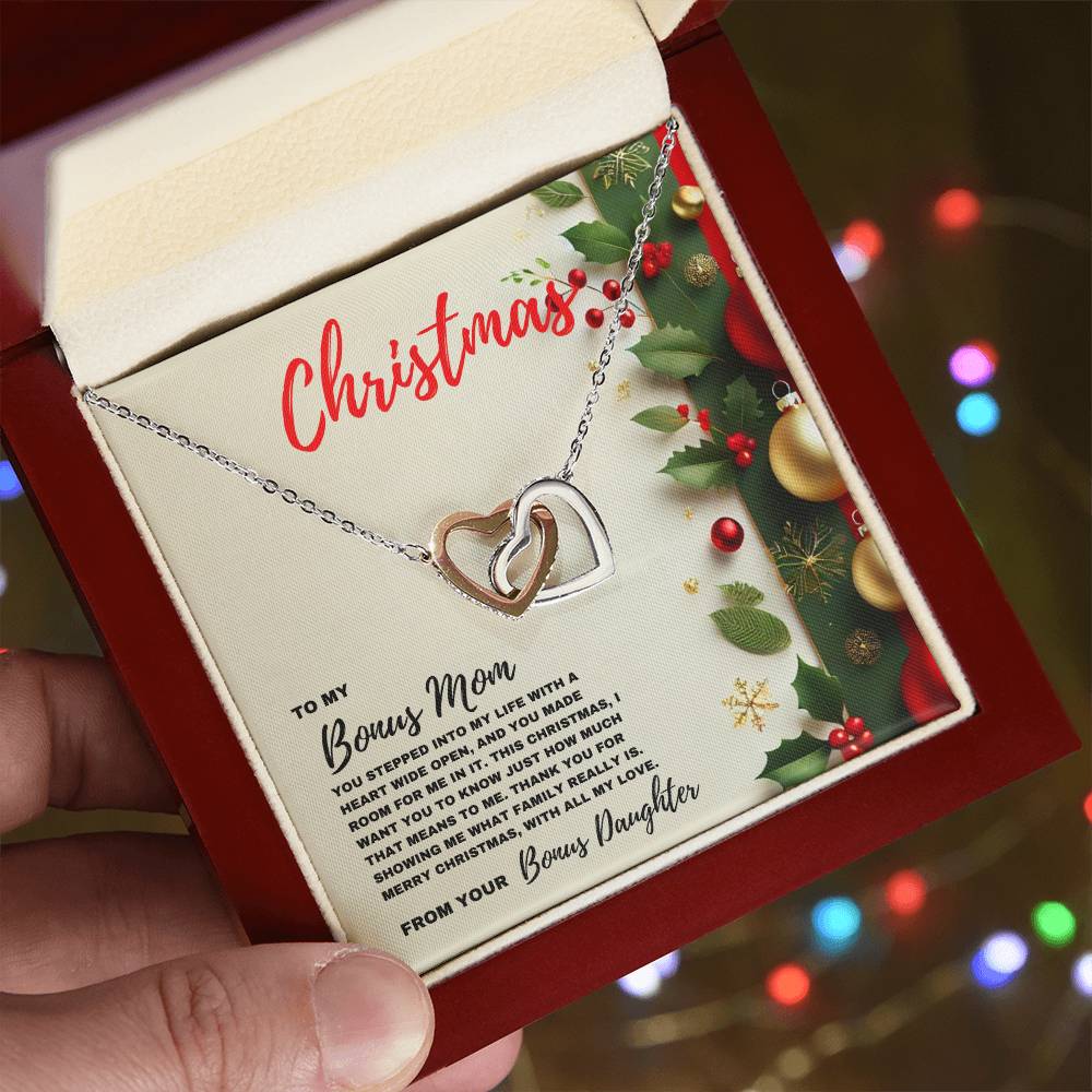 To My Bonus Mom: A Heartfelt Christmas Necklace Celebrating Family Love