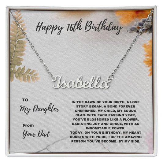 Happy 16th Birthday Jewelry Gift for Daughter from Dad | Sentimental Sweet 16 Keepsake