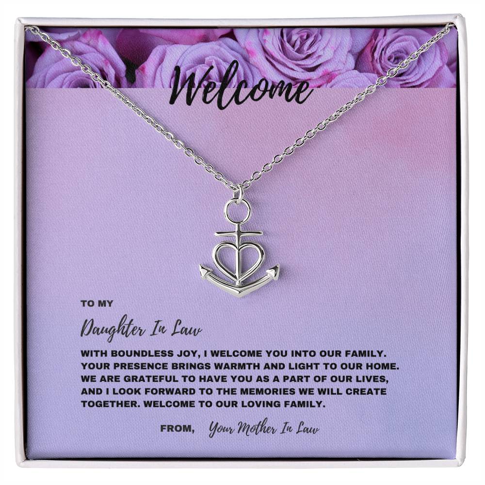 Warm Welcome Necklace for Daughter-In-Law | Anchor Pendant