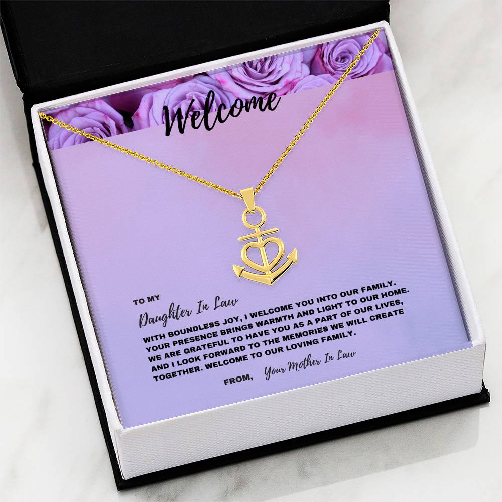 Warm Welcome Necklace for Daughter-In-Law | Anchor Pendant