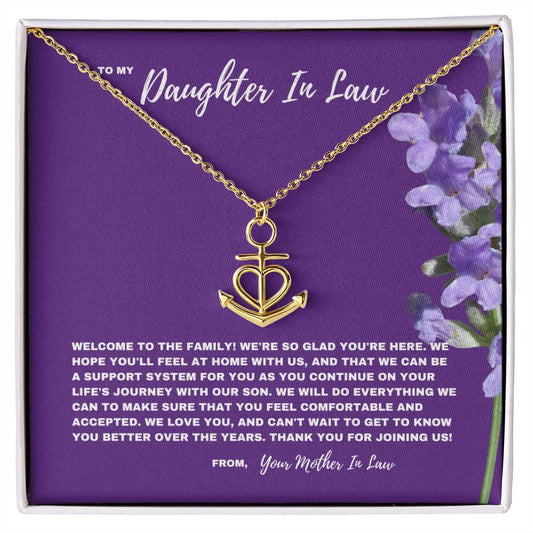 Thank You For Joining Us - Welcome Jewelry Gift For Daughter In Law - Anchor Necklace