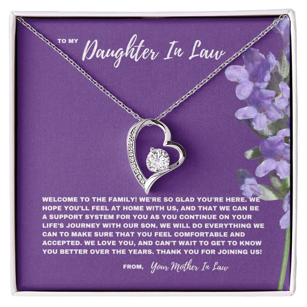 Welcome To The Family Jewelry Gift For Daughter In Law | Forever Love Necklace