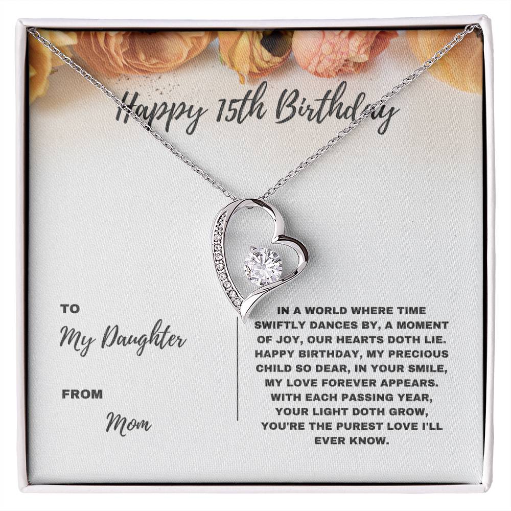 Happy 15th Birthday Jewelry Gift for Daughter from Mom | Heartfelt Birthday Keepsake for Teens