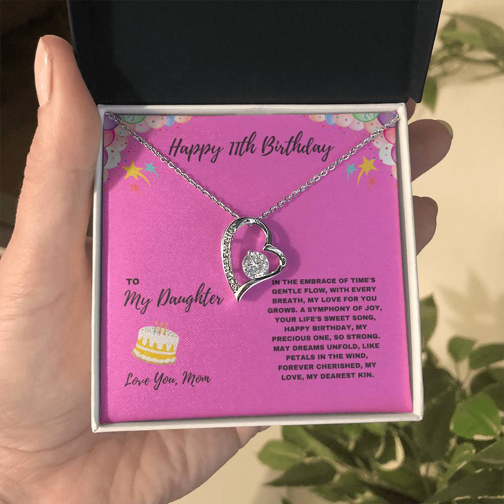 Happy 11th Birthday Jewelry Gift for Daughter from Mom | Meaningful Jewelry Keepsake for Girls