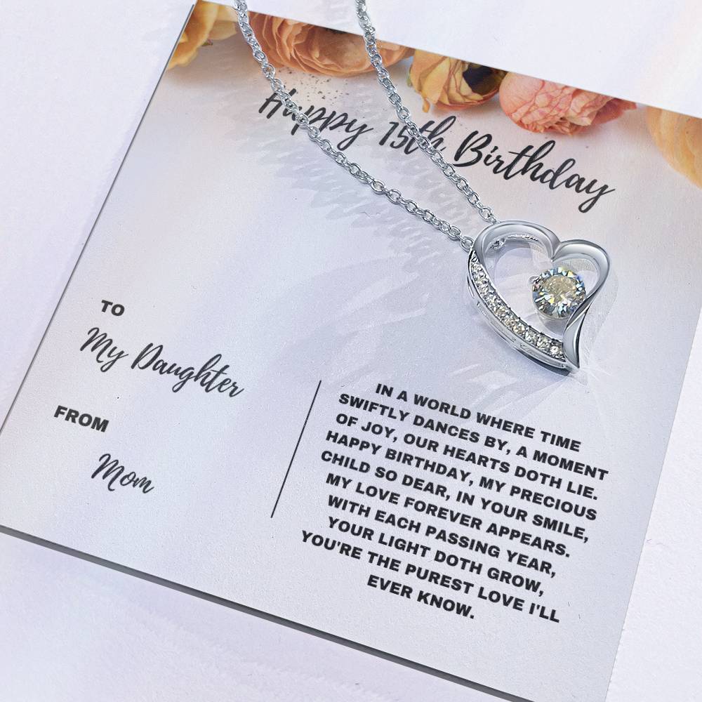 Happy 15th Birthday Jewelry Gift for Daughter from Mom | Heartfelt Birthday Keepsake for Teens