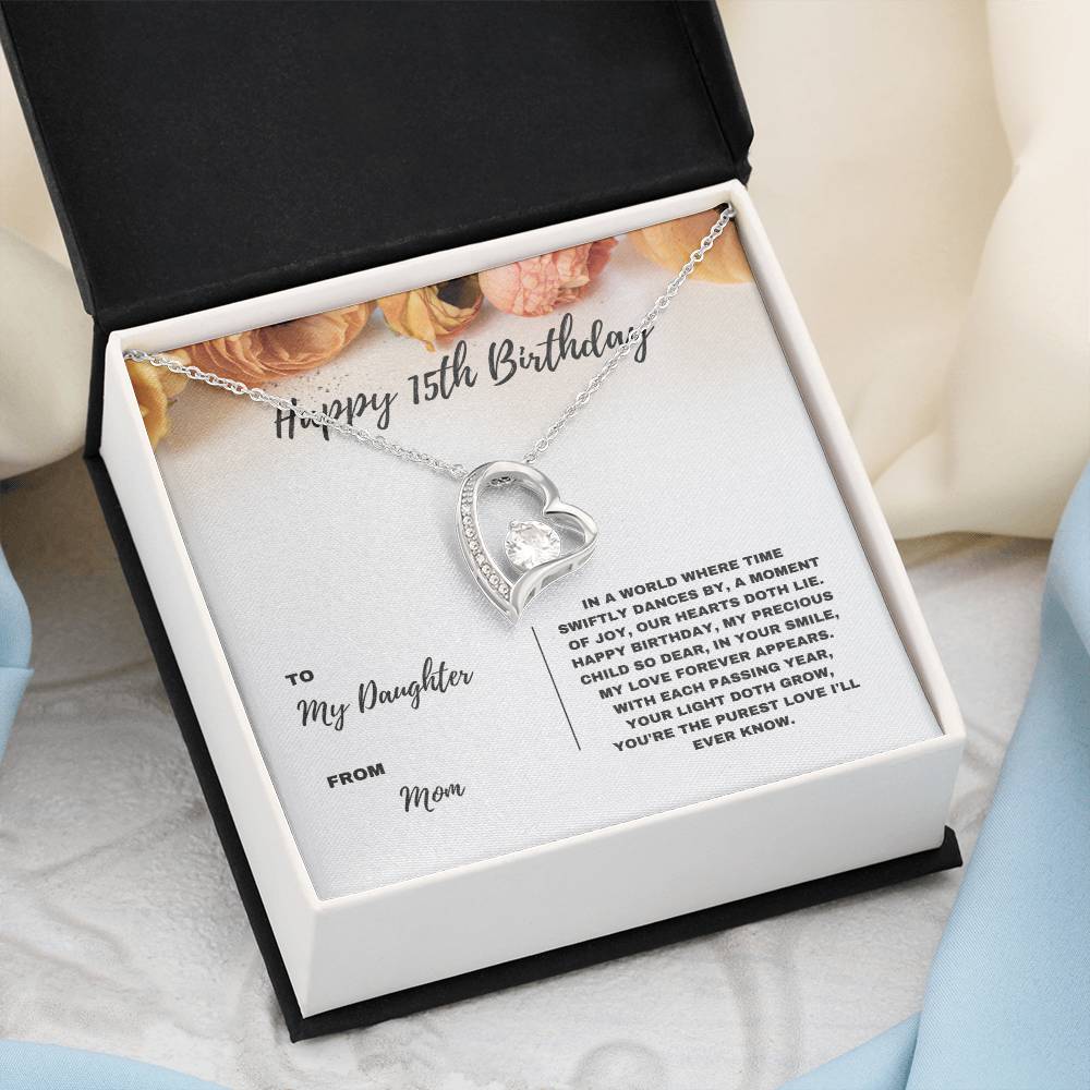 Happy 15th Birthday Jewelry Gift for Daughter from Mom | Heartfelt Birthday Keepsake for Teens