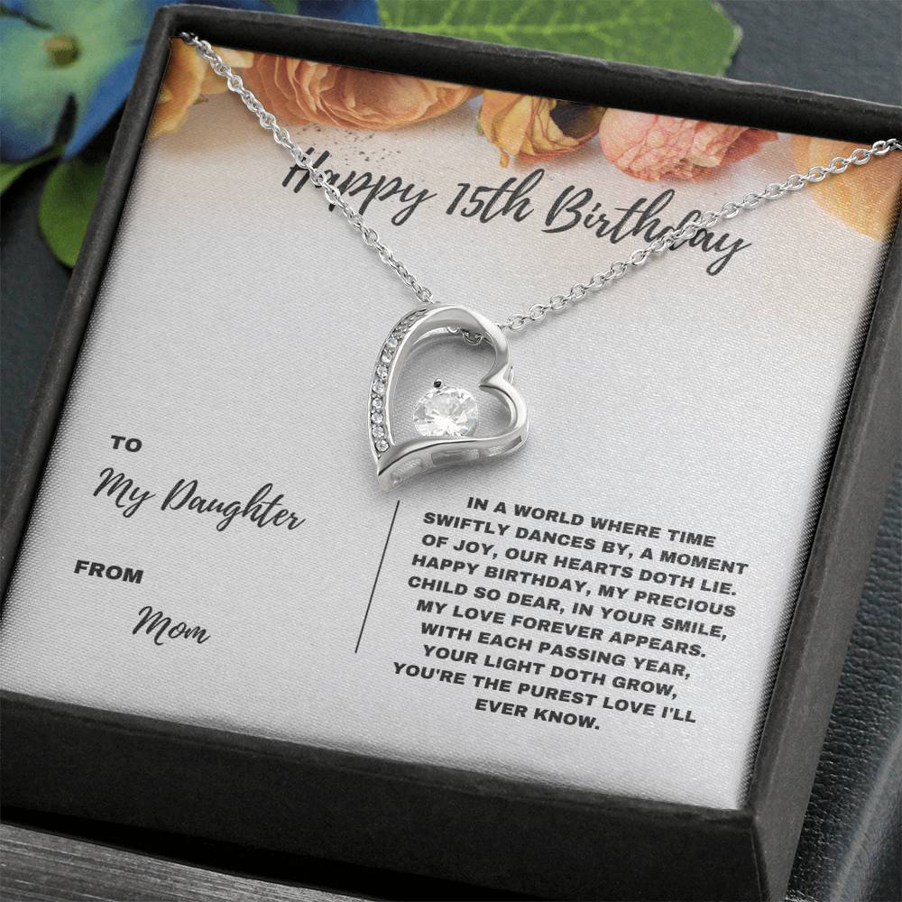 Happy 15th Birthday Jewelry Gift for Daughter from Mom | Heartfelt Birthday Keepsake for Teens