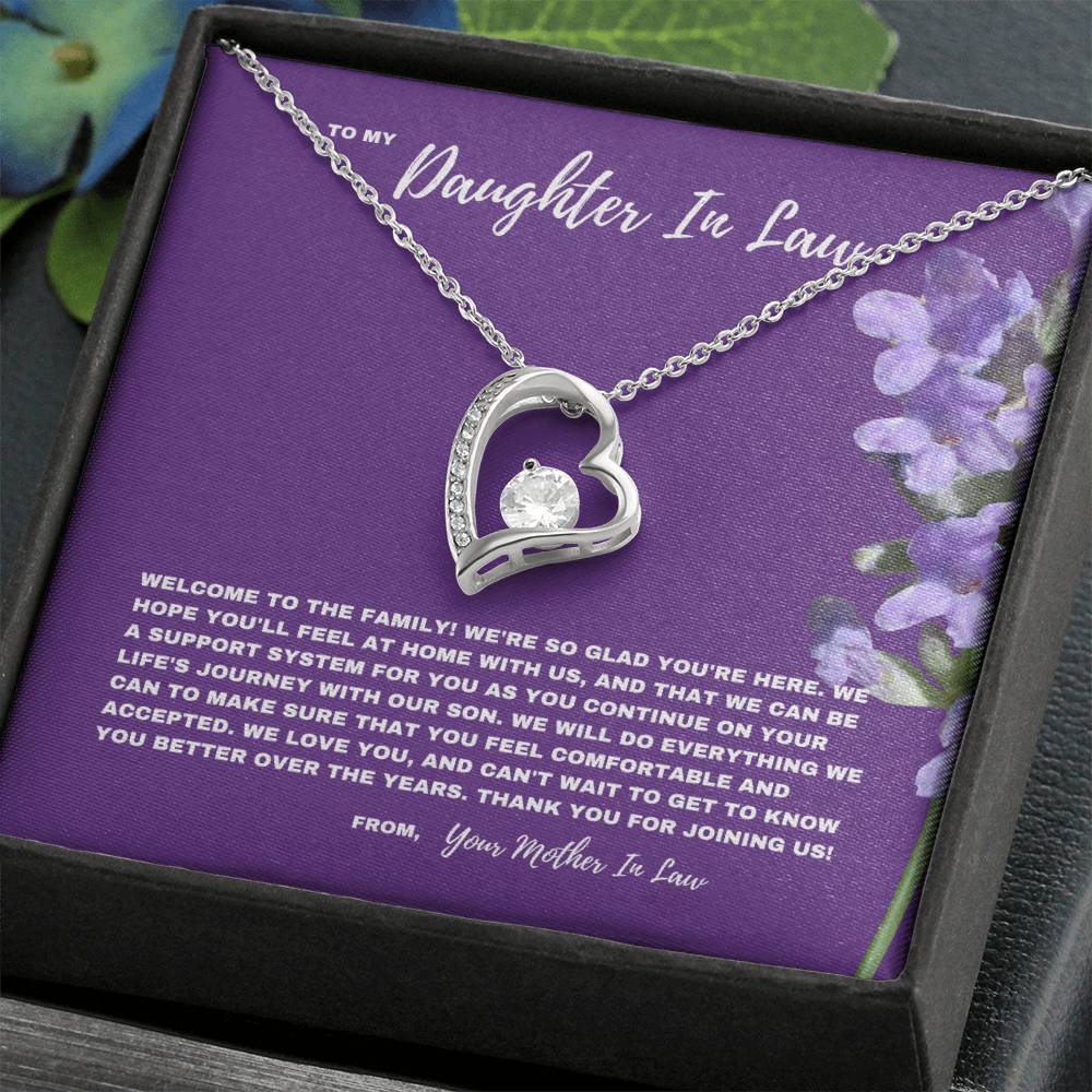 Welcome To The Family Jewelry Gift For Daughter In Law | Forever Love Necklace