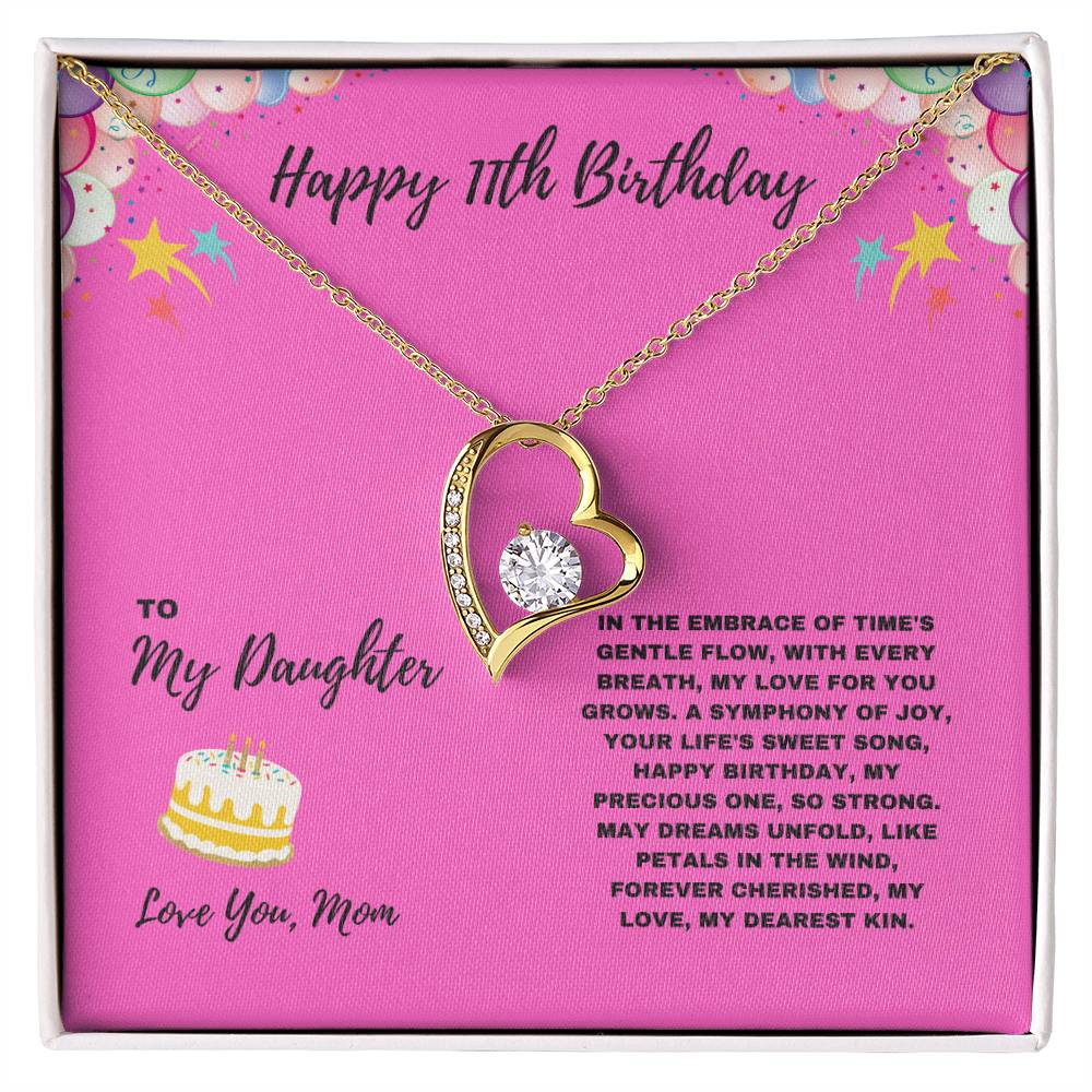 Happy 11th Birthday Jewelry Gift for Daughter from Mom | Meaningful Jewelry Keepsake for Girls