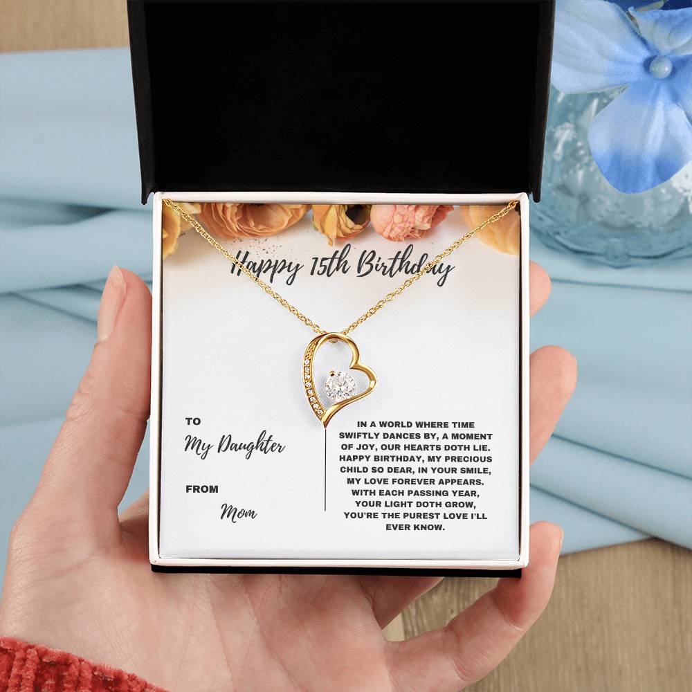 Happy 15th Birthday Jewelry Gift for Daughter from Mom | Heartfelt Birthday Keepsake for Teens